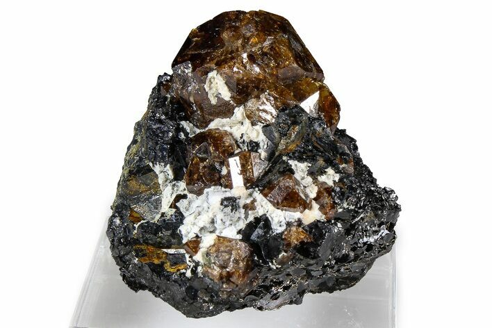 Fluorescent Zircon Crystals and Magnetite in Biotite Schist - Norway #363886